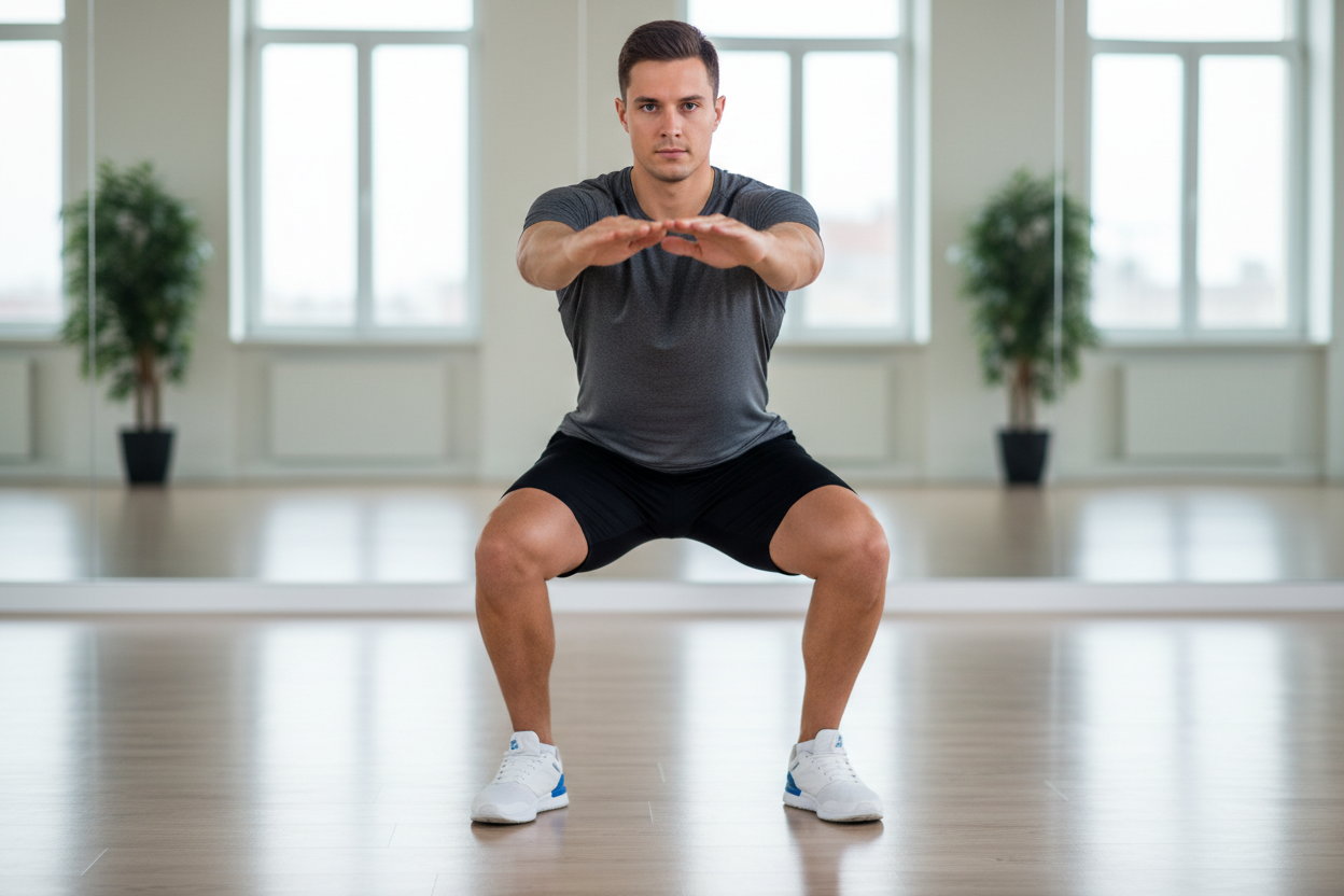 Air Squat, no captions or writing, just the image